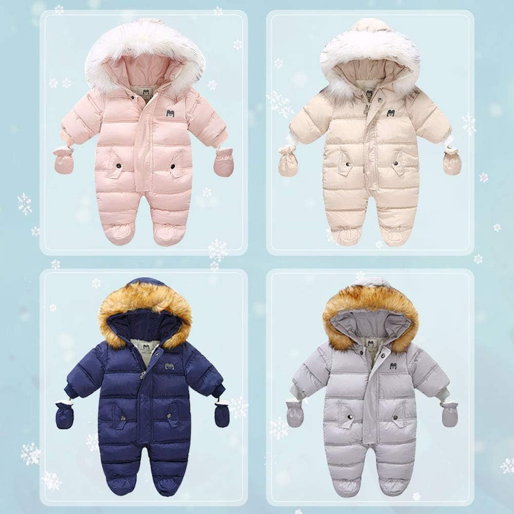 Baby Winter Snowsuit Coat Romper Outwear Hooded Footie Toddler