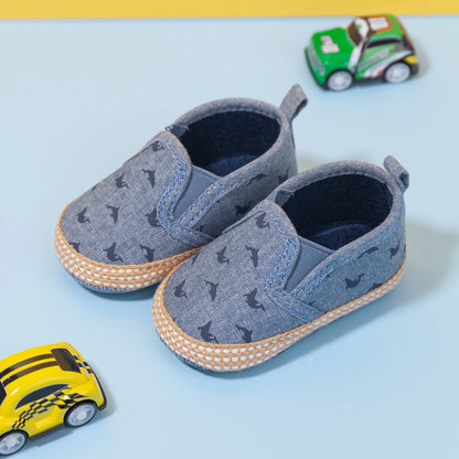 New Baby Shoes Boy Canvas Shoes Cute Dinosaur Casual Baby Boy Girl Shoes Anti-Slip Sole First Walkers Newborn Toddler Crib Shoes