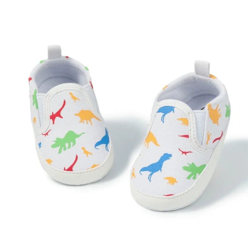 New Baby Shoes Boy Canvas Shoes Cute Dinosaur Casual Baby Boy Girl Shoes Anti-Slip Sole First Walkers Newborn Toddler Crib Shoes